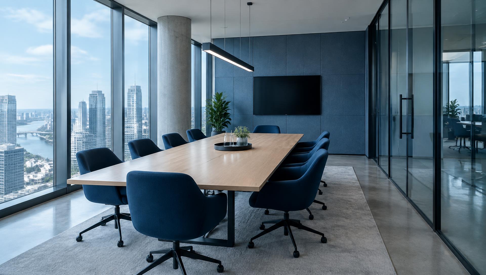 Imagem ilustrativa de sala de reuniões corporativa